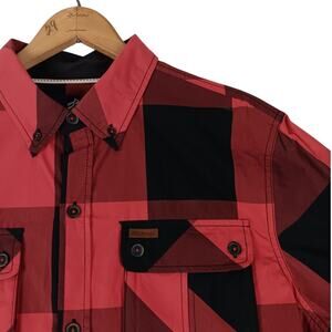 Rocawear Classic Shirt Mens XL Red/Black Plaid Street Hip Hop Y2K Button Down